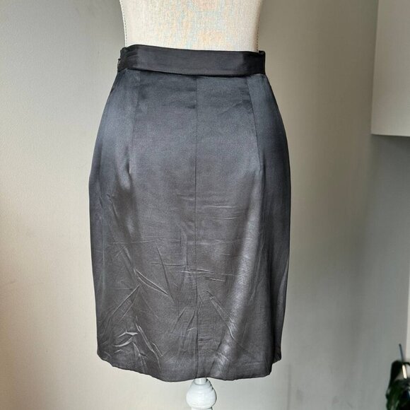 ELIE TAHARI Stretch Silk Black Ruffle Skirt - Size 6 - Picture 5 of 7